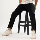 Men's Jet Black Slim Fit Jeans, काला, small image number null