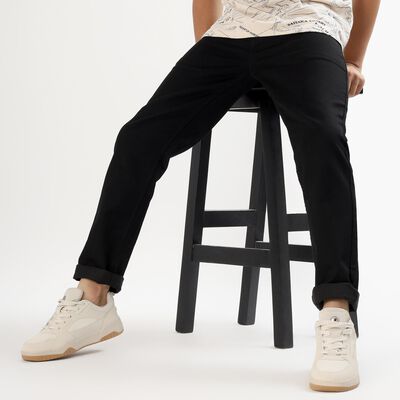 Men's Jet Black Slim Fit Jeans