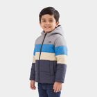 Boys Grey Hooded Puffer Jacket, Light Grey, small