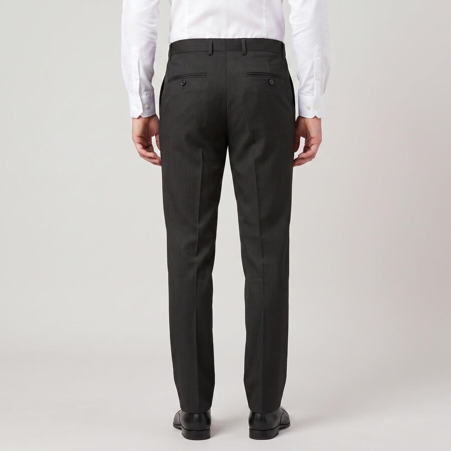 Men's Black Slim Fit Flat-Front Formal Trousers, Black, large