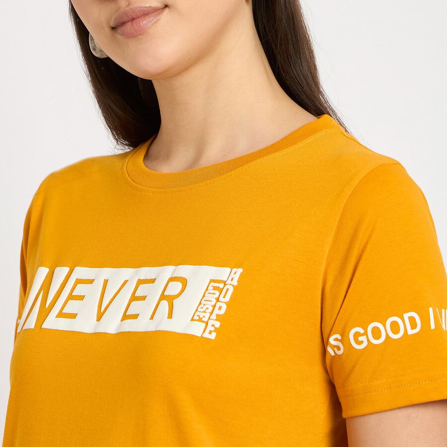 Ladies' Round Neck T-Shirt, Mustard, large image number null