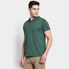 Men's Collared Half Sleeves T-Shirt, गहरा हरा, small image number null