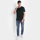 Printed Round Neck T-Shirt, Dark Green, small image number null