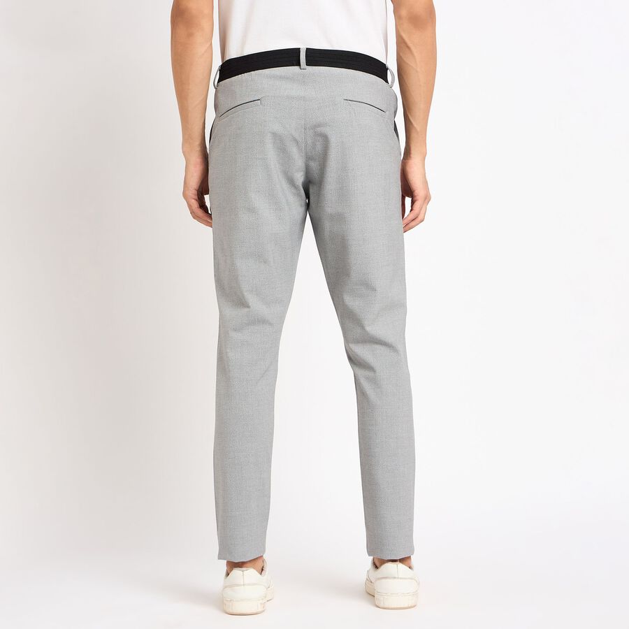 Men's Slim Fit Casual Trousers , हल्का ग्रे, large image number null
