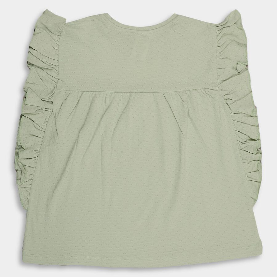 Girls' 100% Cotton -Organic T-Shirt, हल्का हरा, large image number null