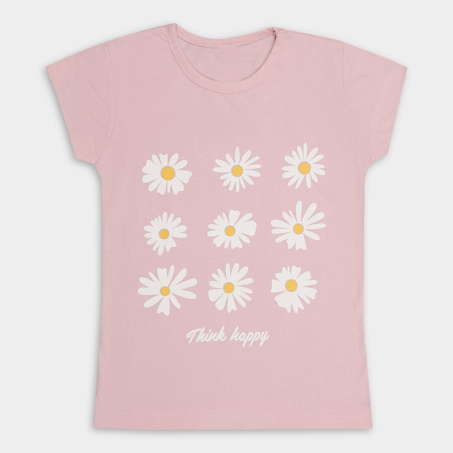 Girls' T-Shirt , हल्का गुलाबी, large image number null