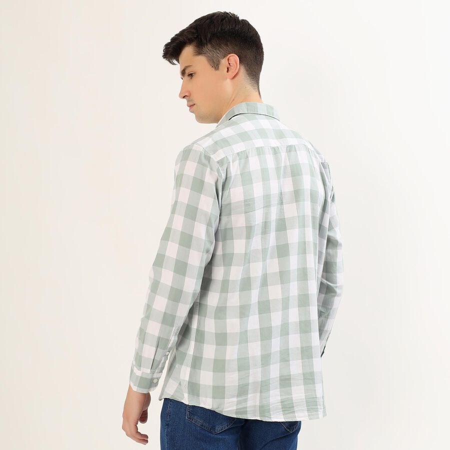 Men's Muted Sage Green Classic Casual Shirt, ओलिव, large