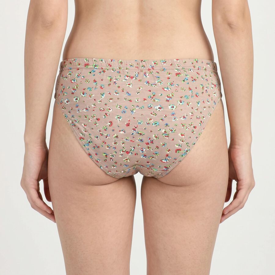 Women's Brown Regular Fit Floral Print Panty, Brown, large