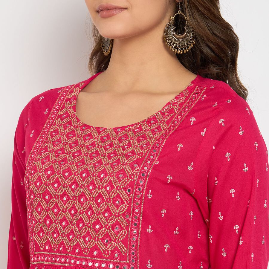 Ladies' Kurti, रानी (फ्यूशिया), large image number null
