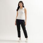 Women's Rich White Polo Neck Sleeveless T-Shirt, White, small image number null