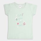 Girl's Cotton T-Shirt, हल्का हरा, small image number null
