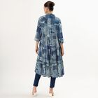 Women's Dark Indigo Blue Collar Neck Printed Kurta, Dark Blue, small image number null
