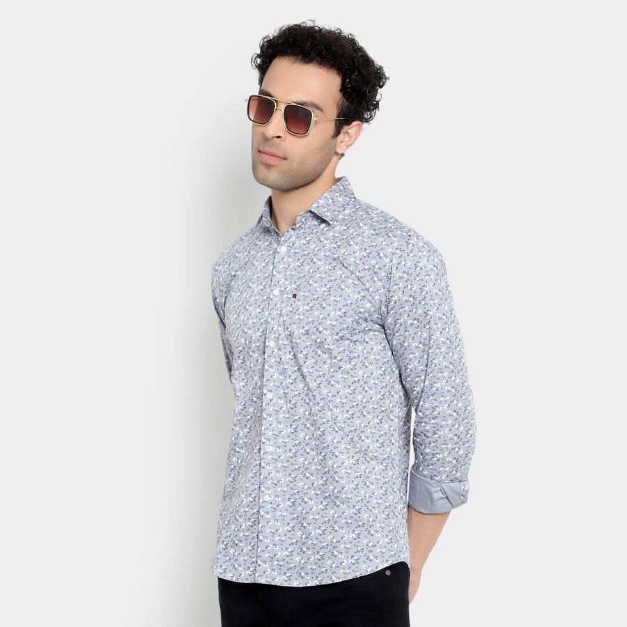 Cotton Casual Shirt, Light Grey, large image number null