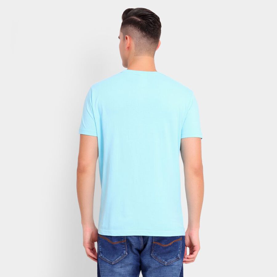 Men's 100% Cotton Round Neck Half Sleeves T-Shirt, Sky Blue, large image number null