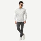 Men's Mid Blue Cotton Long Sleeve Button-Down Regular Fit Shirt, Mid Blue, small