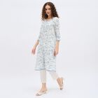 Women's Light Blue Round Neck Printed Kurta, Light Blue, small image number null