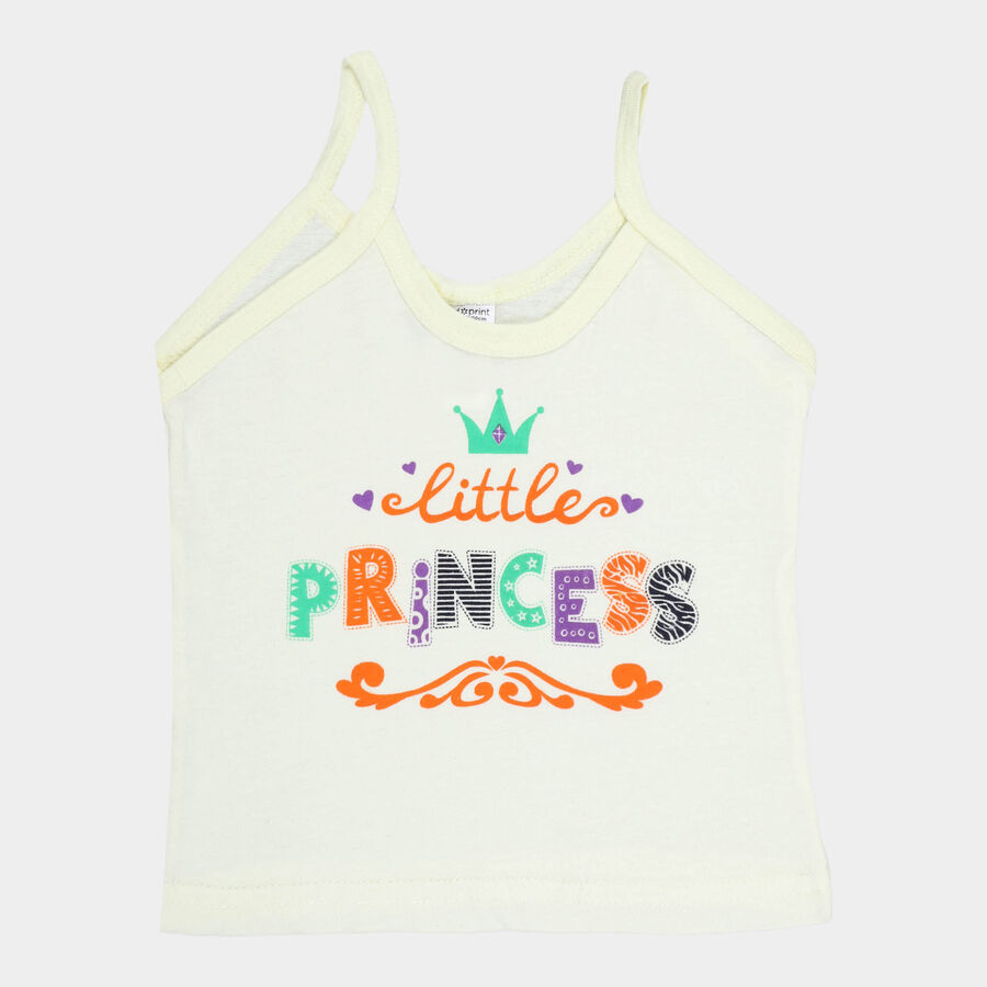 Girls Cotton Solid Vest, Yellow, large image number null