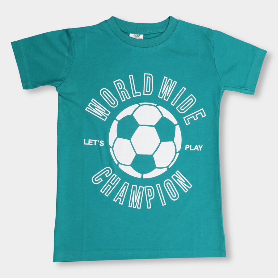 Boys' Half Sleeves T-Shirt , Dark Green, large image number null