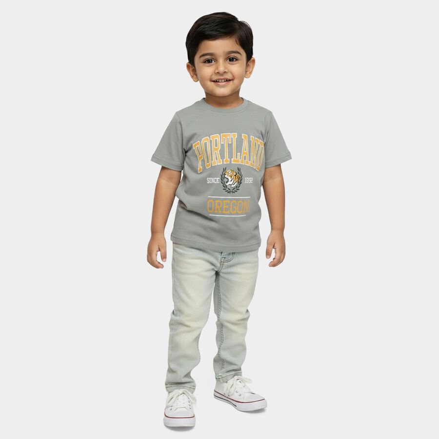 Boys' Half Sleeves T-Shirt, Light Green, large