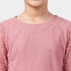 Girls Pink Round Neck Regular Top, गुलाबी, small