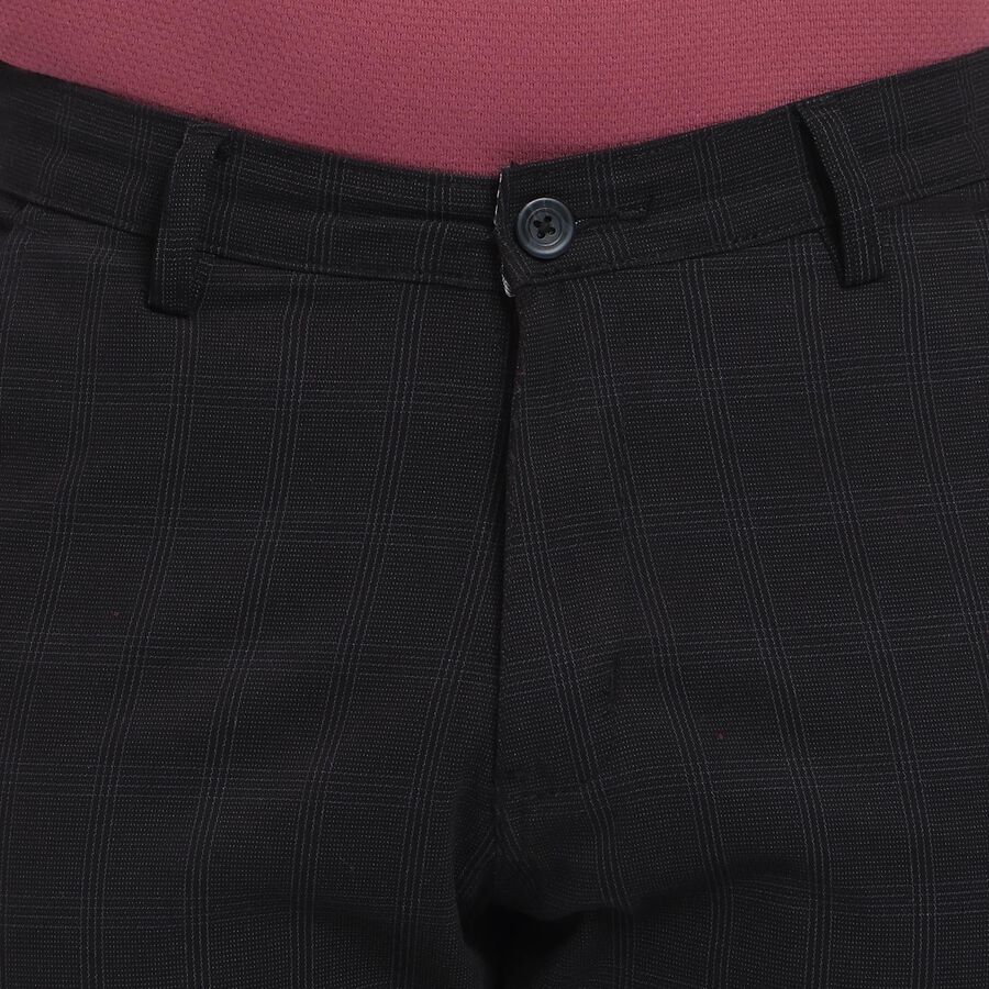 Men's Slim Fit Casual Trousers , गहरा ग्रे, large image number null