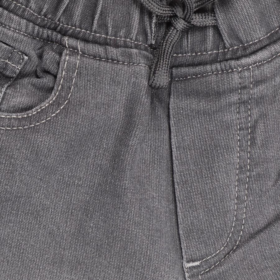 Kids Stonewashed Grey Slim Fit Basic Jeans, Dark Grey, large image number null