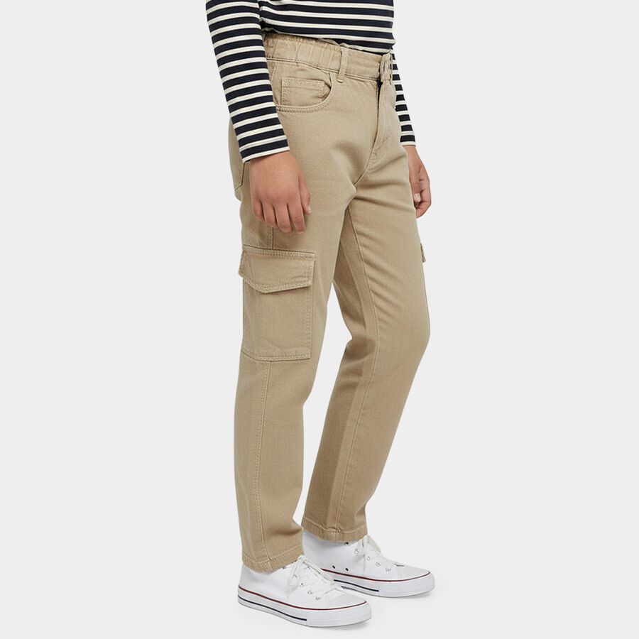 Boys' Beige Regular Fit Jeans, Beige, large