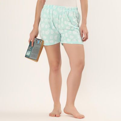 Women's Green Regular Fit Drawstring Shorts