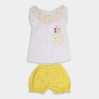 Infant Girls' 100% Cotton Short Set , पीला, small image number null
