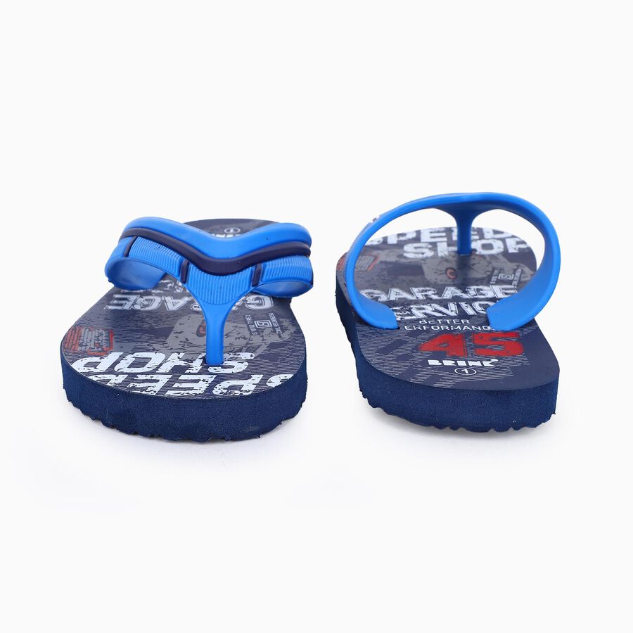 Kids Grey Graphic Print Flip-Flops, Grey, large