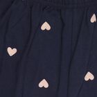 Girls' Dark Navy Blue Heart Printed Cotton Blend Pyjama, नेवी ब्लू, small image number null