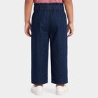 Girls' Navy Blue Straight Fit Embroidered Jeans, गहरा नीला, small