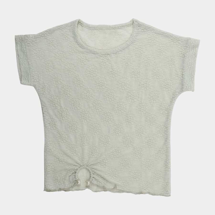 Girls' T-Shirt, हल्का हरा, large
