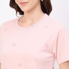 Women's Soft Rose Pink Round Neck Casual T-Shirt, Pink, small