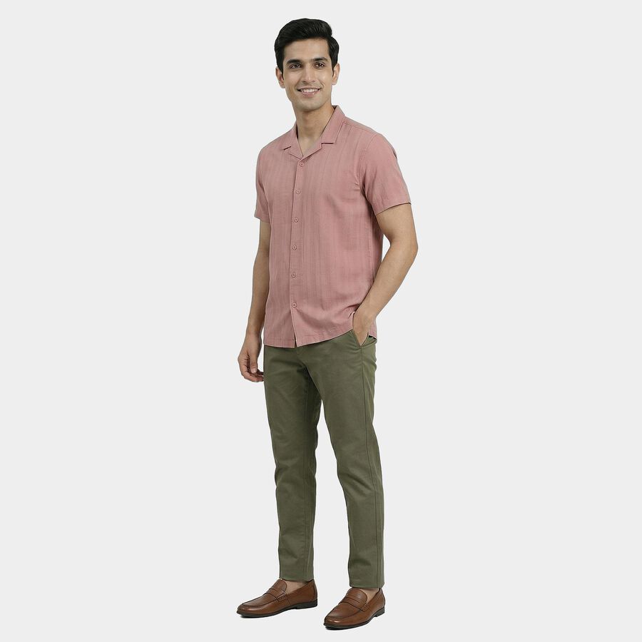 Men's Pink Cotton Classic Casual Shirt, Pink, large