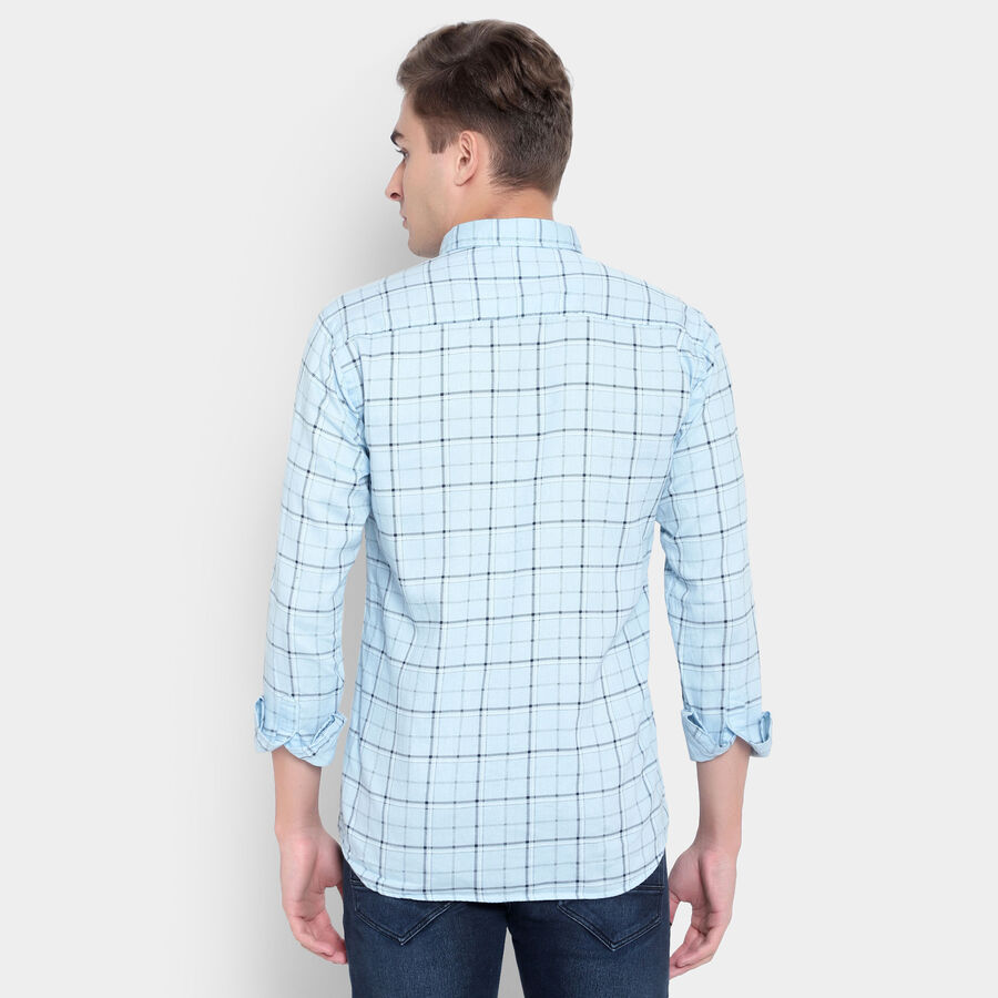 Checks Cotton Casual Shirt, Light Blue, large image number null