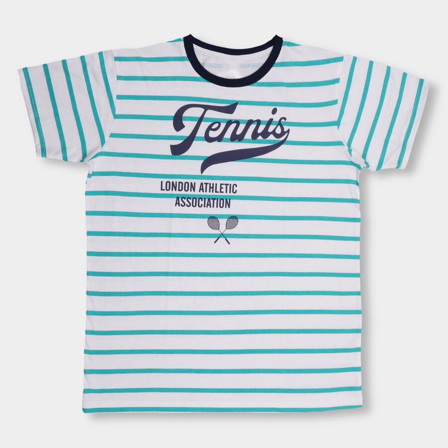 Boys' 100% Cotton Half Sleeves T-Shirt, सफ़ेद, large image number null