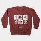 Boys' Pink Crew Neck Graphic Print Sweatshirt, Pink, small
