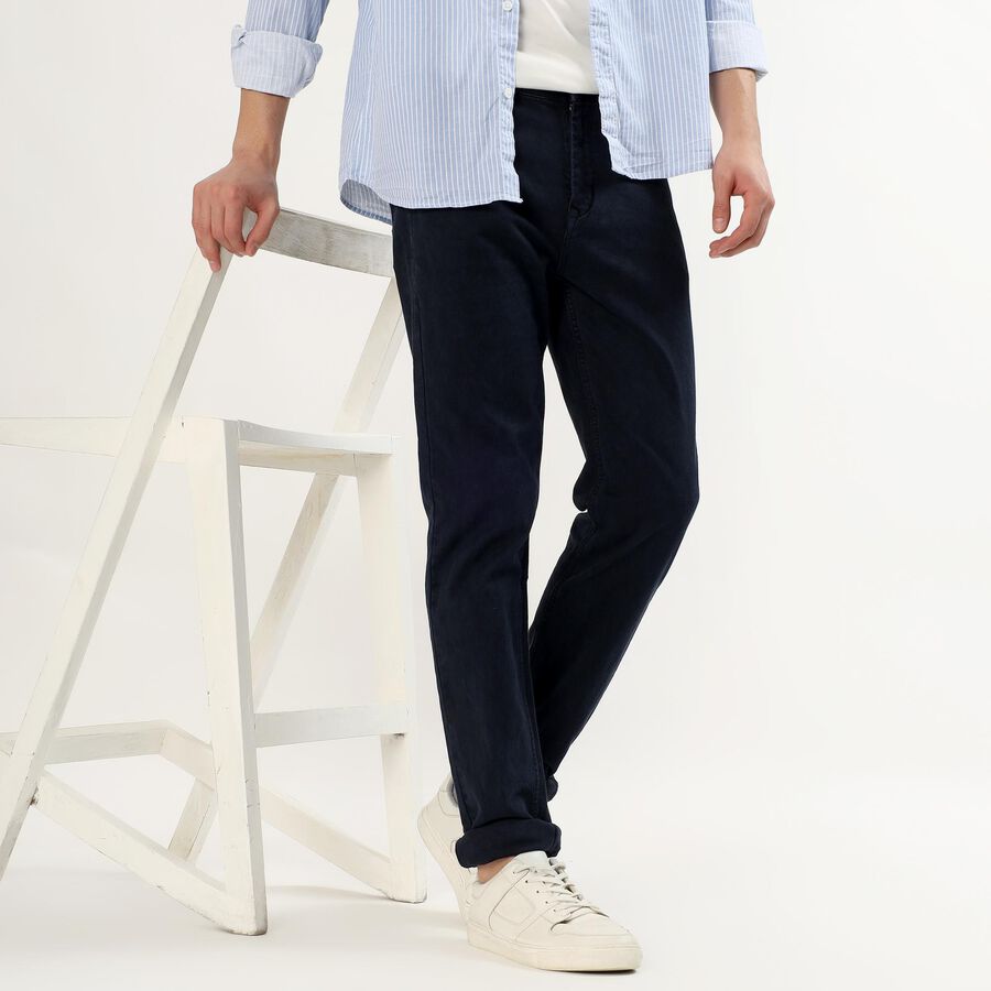 Men's Dark Midnight Blue Skinny Fit Jeans, Dark Grey, large image number null