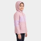 Girls' Pink Hooded Puffer Jacket, Light Pink, small