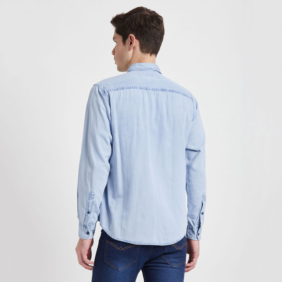 Cotton Solid Casual Shirt, Light Blue, large image number null
