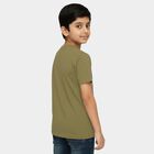 Boys' Olive Round Neck Casual T-Shirt, Olive, small image number null