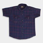 Boys Cotton Casual Shirt, Navy Blue, small image number null