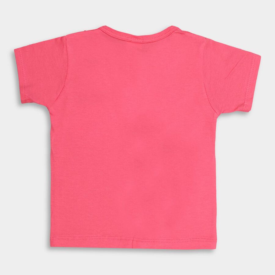 Infants' Cotton T-Shirt, गुलाबी, large image number null