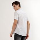 Men's Light Grey Cotton Half Sleeve Classic Casual Shirt, Light Grey, small