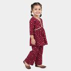 Girls Wine V Neck Co ord Set Fusion Set, Wine, small