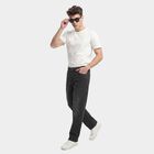 Men's Black Straight Fit Faded Jeans, काला, small