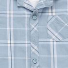 Infants Light Blue Cotton Half Sleeve Mandarin Casual Shirt, Light Blue, small