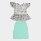 Girls' Top Skirt , हल्का हरा, small image number null