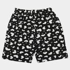 Girls' Black Regular Fit Casual Shorts, काला, small